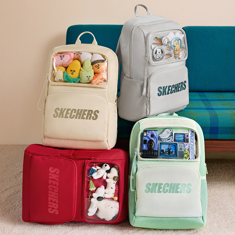 斯凯奇小痛包二次元女包大容量双肩包透明背包学生书包谷子娃包