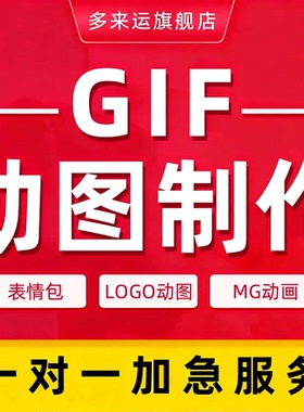GIF动图制作LOGO表情包MG动画视频转换3d效果成人商品外卖3d广告