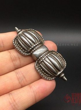 藏式云铁九股金刚杵挂件 藏饰民族风迷你寒铁托甲小配饰金刚撅