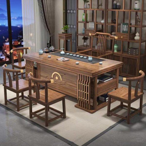 新中式实木茶桌椅组合阳台茶桌全套泡茶茶几自动烧水一体公茶台,商业/办公家具,茶台/茶桌,淘宝优惠券,粉丝福利购,淘宝优惠卷