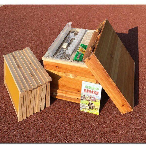 蜜蜂蜂箱全套养蜂工具专用养蜂箱煮蜡杉木中蜂标准十框蜂巢箱