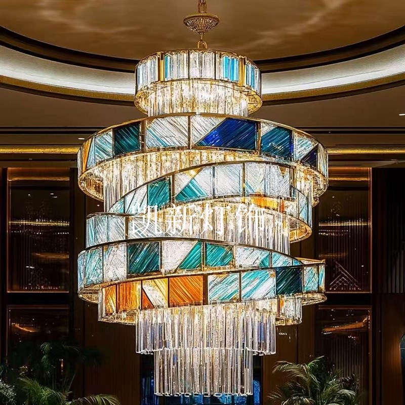 售楼部沙盘吊灯绿l色石头造型灯酒店大堂灯店铺商用装饰工程定制