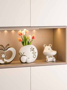 轻奢高级入户玄关收纳摆件家x居客厅酒柜餐边柜装饰品乔迁新居礼