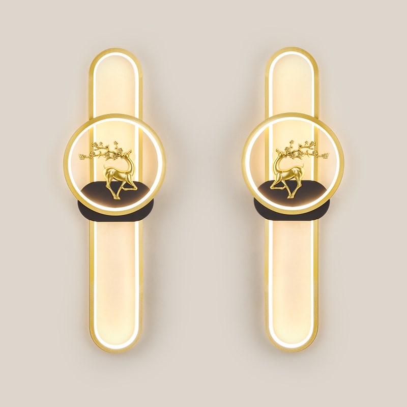 中山灯具长条鹿壁灯客厅电视背景墙现代J简约轻奢格栅灯卧室床头