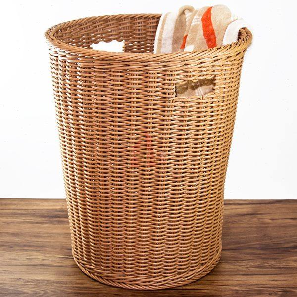 PP仿藤纺织篮加大圆形毛巾桶脏衣篮垃圾桶收纳筐布草篮实用可水洗,收纳整理,脏衣篮,淘宝优惠券,粉丝福利购,淘宝优惠卷