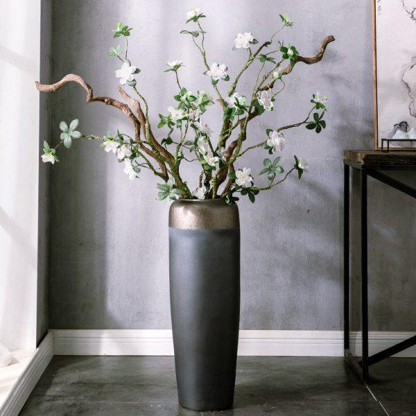 金属釉复古落地大花瓶摆件中式客厅大型落地干花插花器大号粗陶罐,家居饰品,花瓶,淘宝优惠券,粉丝福利购,淘宝优惠卷