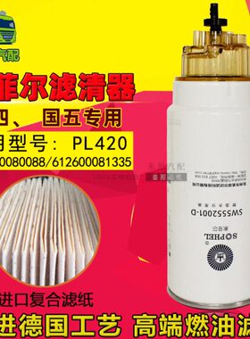 612630080088/1335 PL420 索菲尔柴滤一汽解放柴油滤芯SW5552001