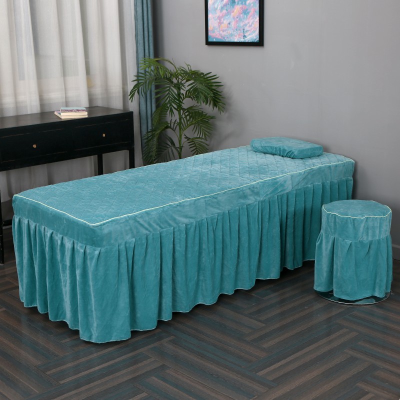 简约水晶绒美容单床罩枕套按摩z理疗美体spa洗头美睫美甲采耳床罩