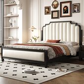 法式 黑色实木床现代简约家用1.8m储物婚床小户型主卧1.5m单双人床