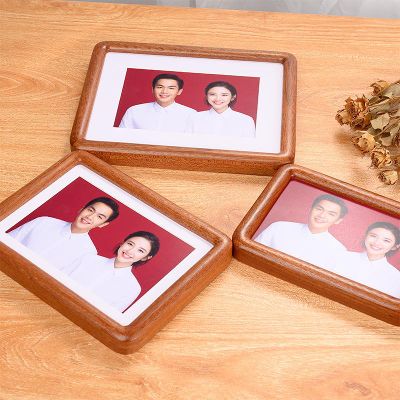 海马体登记照6寸结婚证圆角相框摆台挂墙证J件洗照片做成 六 7 8