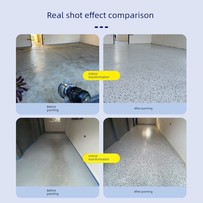 环氧彩砂自流h平书房家居室内外水泥地坪漆彷大理石防滑耐磨树脂