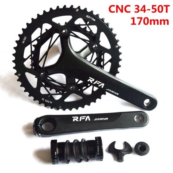 RFA公路牙盘折叠车齿盘34/50T双盘铝合金中空曲柄105套件11速22速