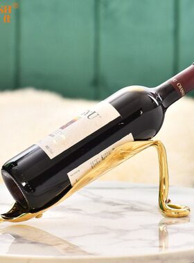 创意全铜红酒架客厅酒柜装饰品桌面摆件创意餐桌家居艺术工艺品