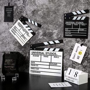 复古电影打板拍照道具场记板导演板木质摄影创意装饰摆件墙面挂件