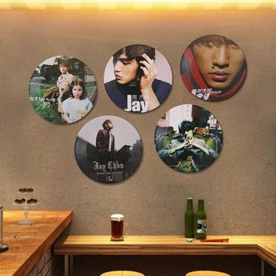 jay周杰伦黑胶唱片装 饰摆件创意家居房间酒吧音乐餐厅背景墙面画