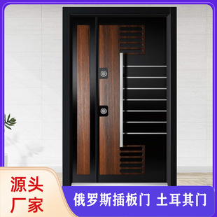 源头厂家中东定制土耳其门入户门拼接木门甲级防盗门分体锁长拉手