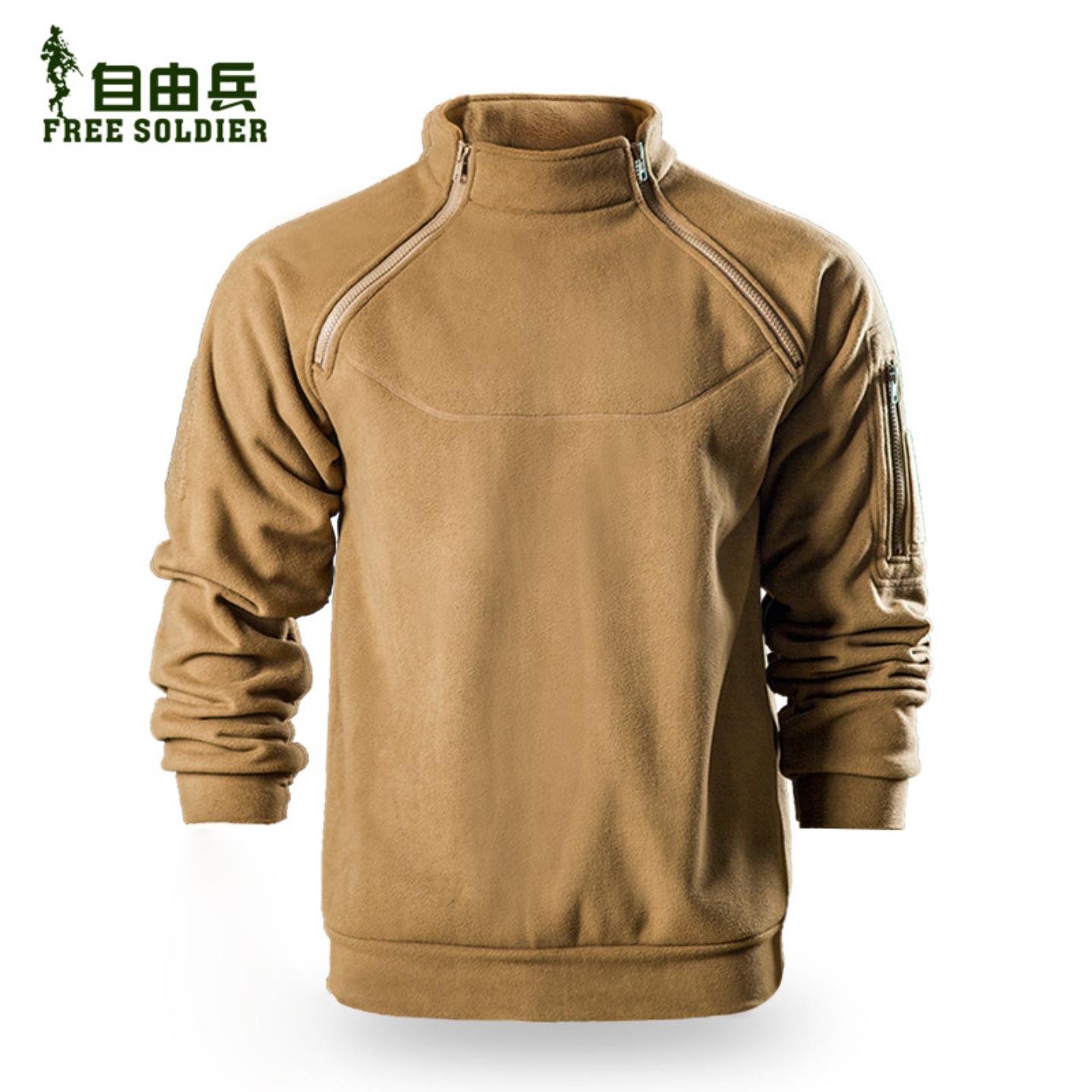 自由兵秋冬摇粒绒加绒外套男