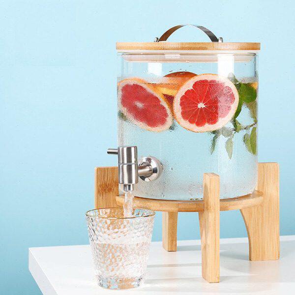 耐高温玻璃泡酒桶带龙头水果茶桶酒缸葡萄酿酒瓶药酒罐自助饮料桶