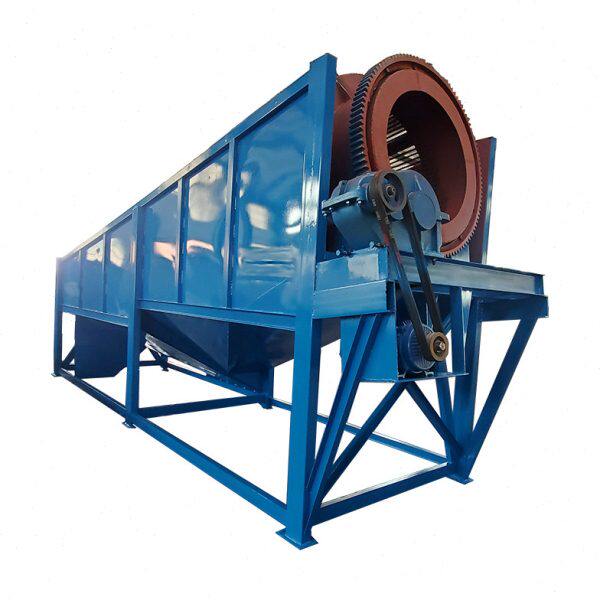 定制齿轮传动无轴双层滚筒筛石机 圆钢条猪笼筛6米长石料筛分拣机