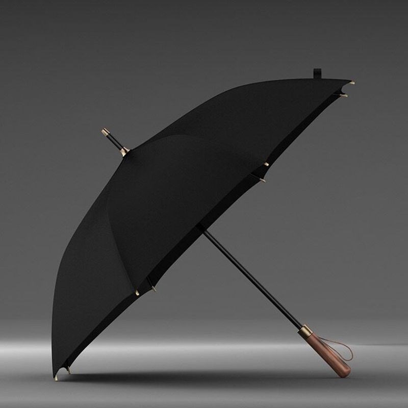 26X8双层伞面抗强风抗暴雨木头柄高尔夫伞双人雨伞长柄超大自动商