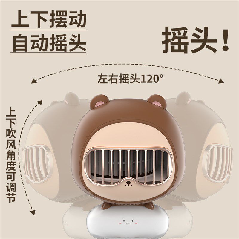 乐乐多新品F62婴儿车风扇推车静音usb可充电八爪鱼儿童手持风扇