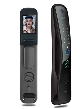WATCH动NG全自I指纹锁家用防盗门猫码电子锁密眼锁推拉防盗智能锁