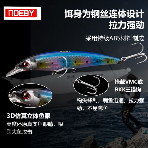 诺假浮水米诺NOEBY9006路亚假饵 诺2克海钓淡水通用远投饵米2比饵