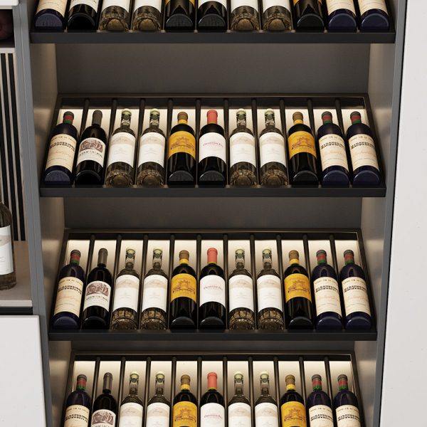 高端红酒架金属层架斜放葡萄酒装饰酒柜架子发光酒瓶层板定制黑色