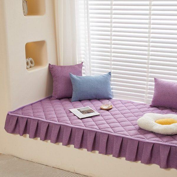 北欧飘窗垫窗台垫亚麻现代简约榻榻米坐垫定做阳台垫子防滑可机洗