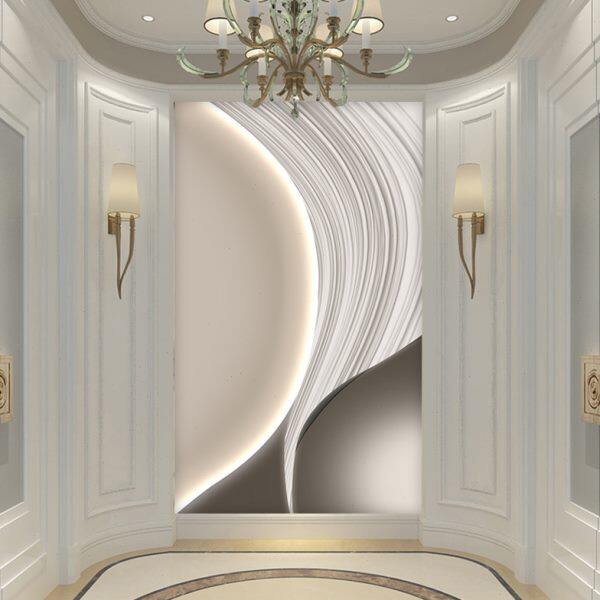 现代简约玄关装饰画抽象艺术入户进门背景墙壁纸轻奢走廊过道壁画