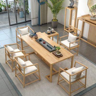 新中式实木茶桌公室接待泡茶桌胡桃木色屏风茶桌椅简约禅意茶台,商业/办公家具,茶台/茶桌,淘宝优惠券,粉丝福利购,淘宝优惠卷