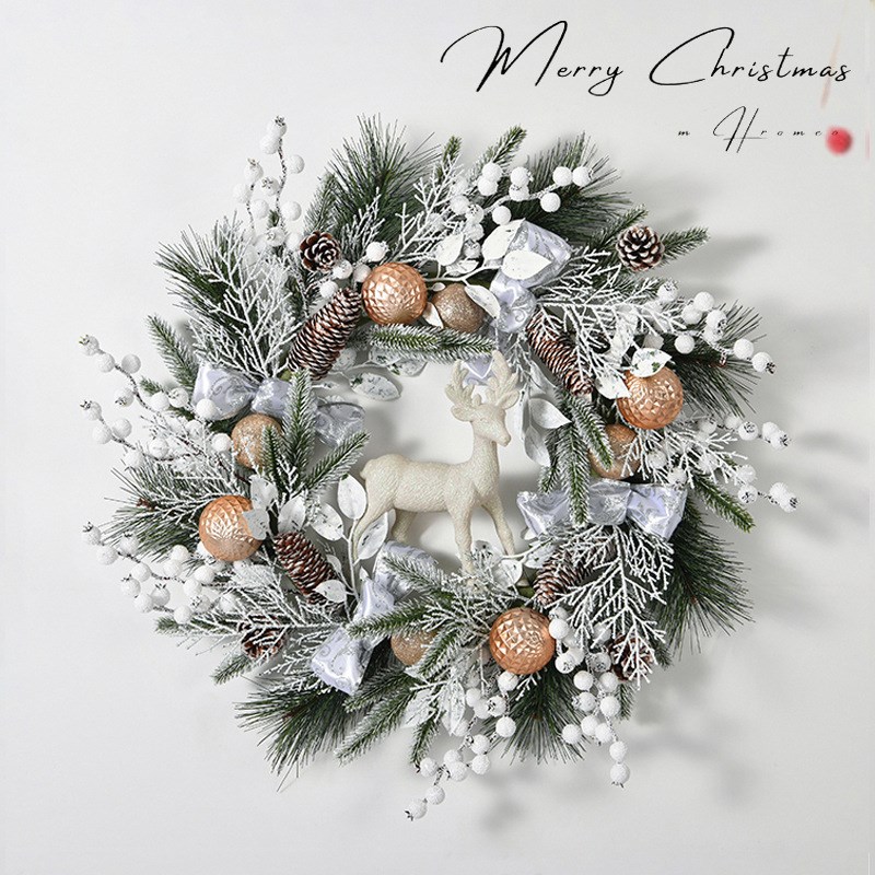 圣诞节装饰品花环门挂场景布置圣诞树圈挂饰挂件门饰吊饰创意装饰