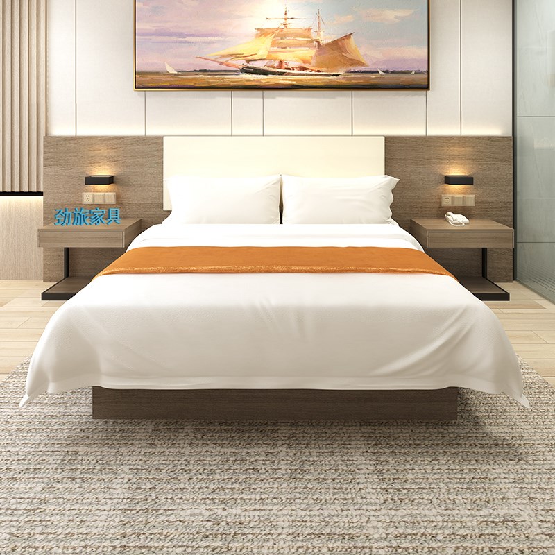 HF2X宾馆床酒店家具标间全套定 制客房床头单双人民宿快捷客