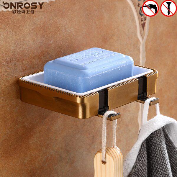 皂盒壁挂式免打孔欧式仿古卫生间置物架浴室肥皂架香皂碟挂钩粘钩