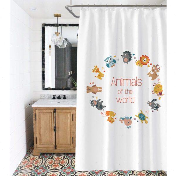 加厚环保防水浴室窗帘卡通卫生间浴帐高档涤纶布洗澡隔断帘更衣帘,家庭/个人清洁工具,浴帘,淘宝优惠券,粉丝福利购,淘宝优惠卷