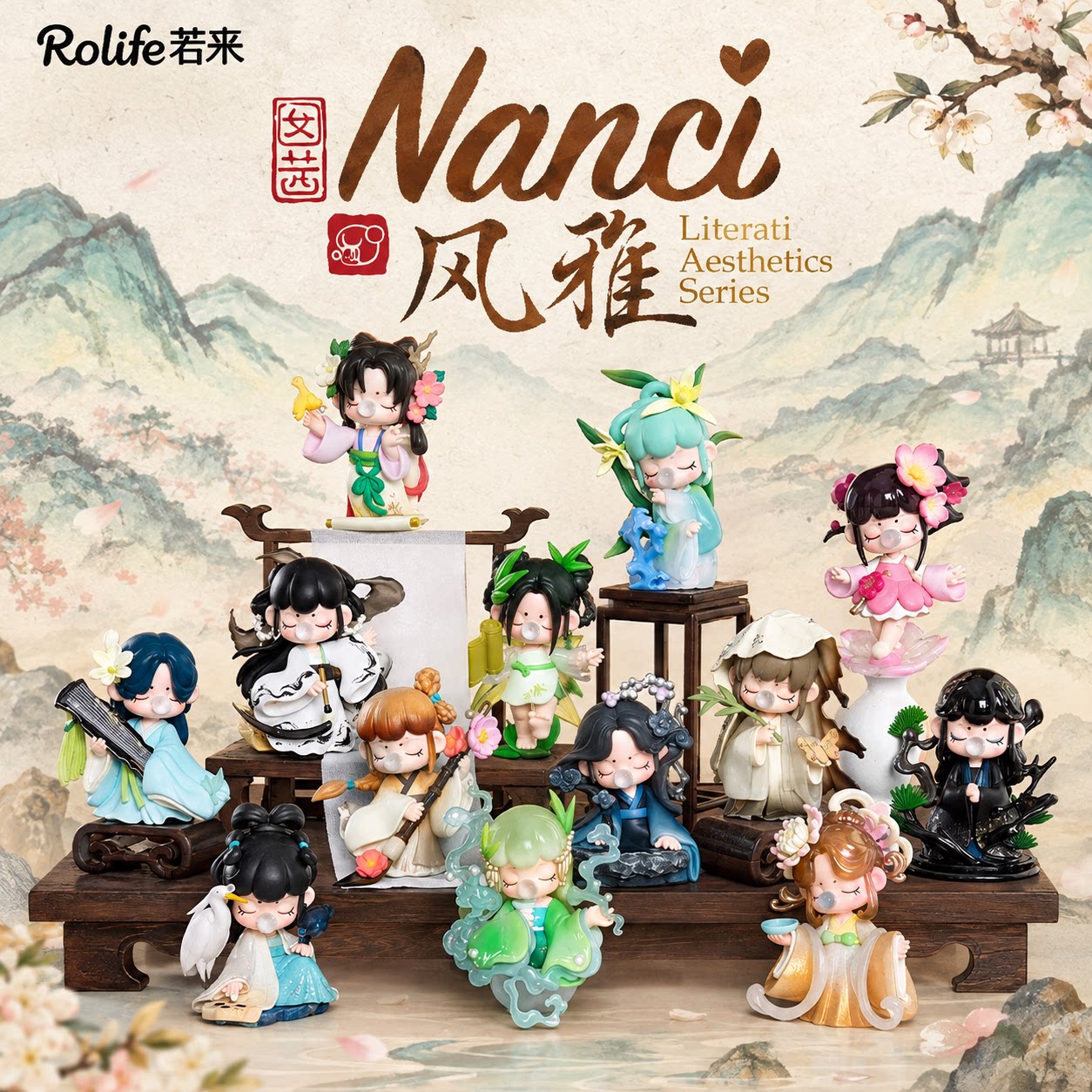 现货正版rolife若来Nanci囡茜风雅盲盒国风手办周边桌面摆件礼物