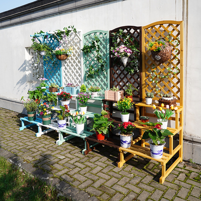 防腐木花架实木攀爬户外网格x围栏庭院装饰花槽隔断花箱爬藤支架