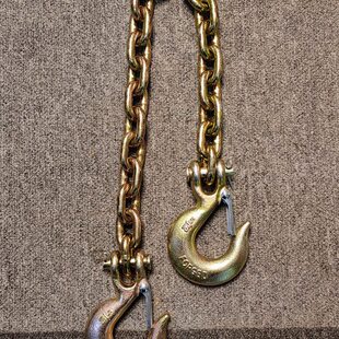 双头吊钩起重链条拖车链条捆绑钢链双钩吊链G80锰钢链勾羊角钩链