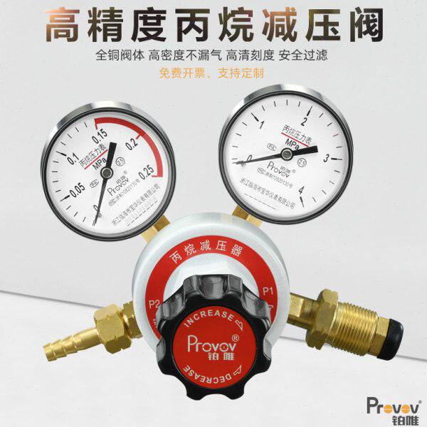 丙烷减压器YQW-217 气钢瓶煤气减压阀2.5*4MPa压力表厂家高压