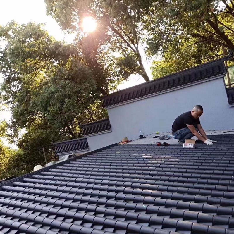 仿古瓦加厚增韧款1米大拼接屋顶瓦雨棚车间防漏水搭X接瓦农村建筑