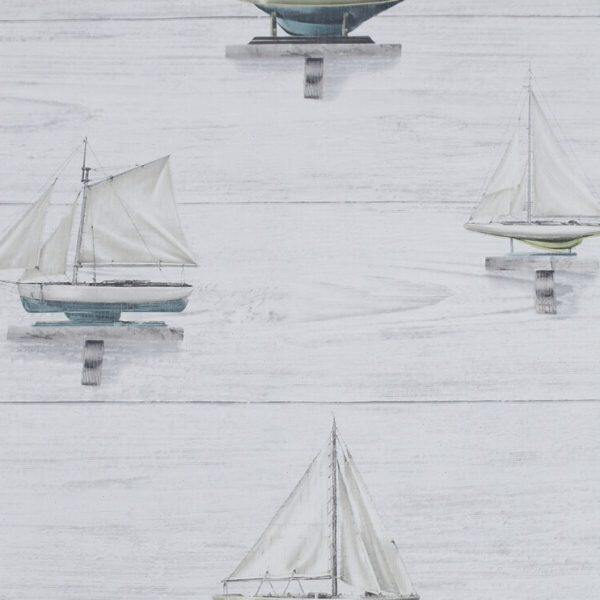 现货 美国原装进口壁纸 古典美式卧室法式 帆船航海环保纯纸墙纸