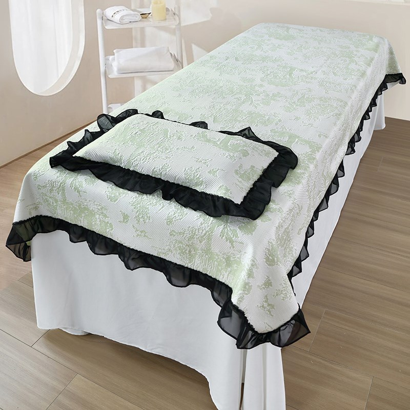 高级感美容e院专用凉席按摩床空调席子理疗床单夏季带洞口高档