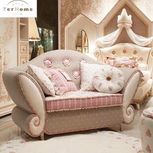 欧式沙发单人沙发简约双人沙发布艺拉扣软包沙发卧室创意懒人沙发