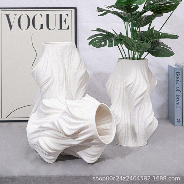 DFG创意陶瓷花器现简约3D打印样板间花干花插客厅电视柜摆件,家居饰品,花瓶,淘宝优惠券,粉丝福利购,淘宝优惠卷