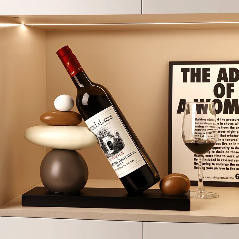 轻奢高档时来运转红酒架r摆件玄关餐边柜高级感客厅酒柜装饰品酒