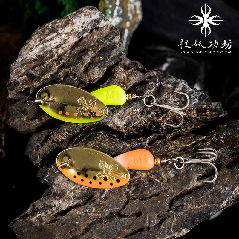 捉妖工功坊鬼流星钨钢飞旋转亮片微物溪流专用路亚假饵马口鱼硬饵