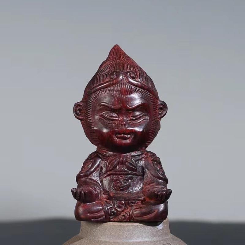 厂家印度小叶紫檀齐天大圣孙悟空摆件木雕文玩手把件送礼