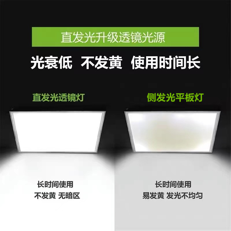 办公6室00*6市0led平板灯6060铝扣板商铺医院超0矿棉面板灯超亮 - 实物图