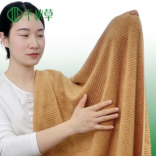 不秋草波浪纹竹纤维浴巾加厚韩系男女通H用家用洗浴午睡毯A类抗菌