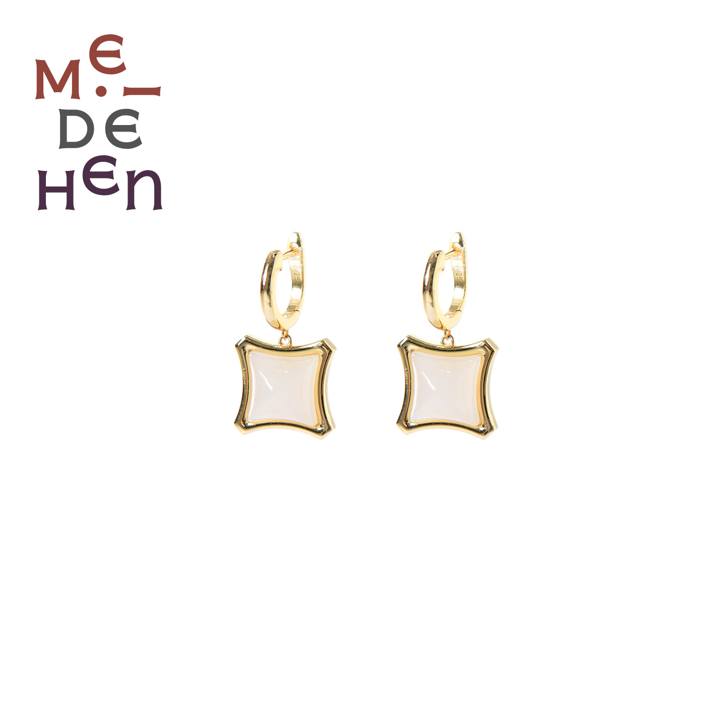 MEIDEHEN美得很玉方宁心·和田白玉糖塔戒指耳坠耳钉吊坠项链